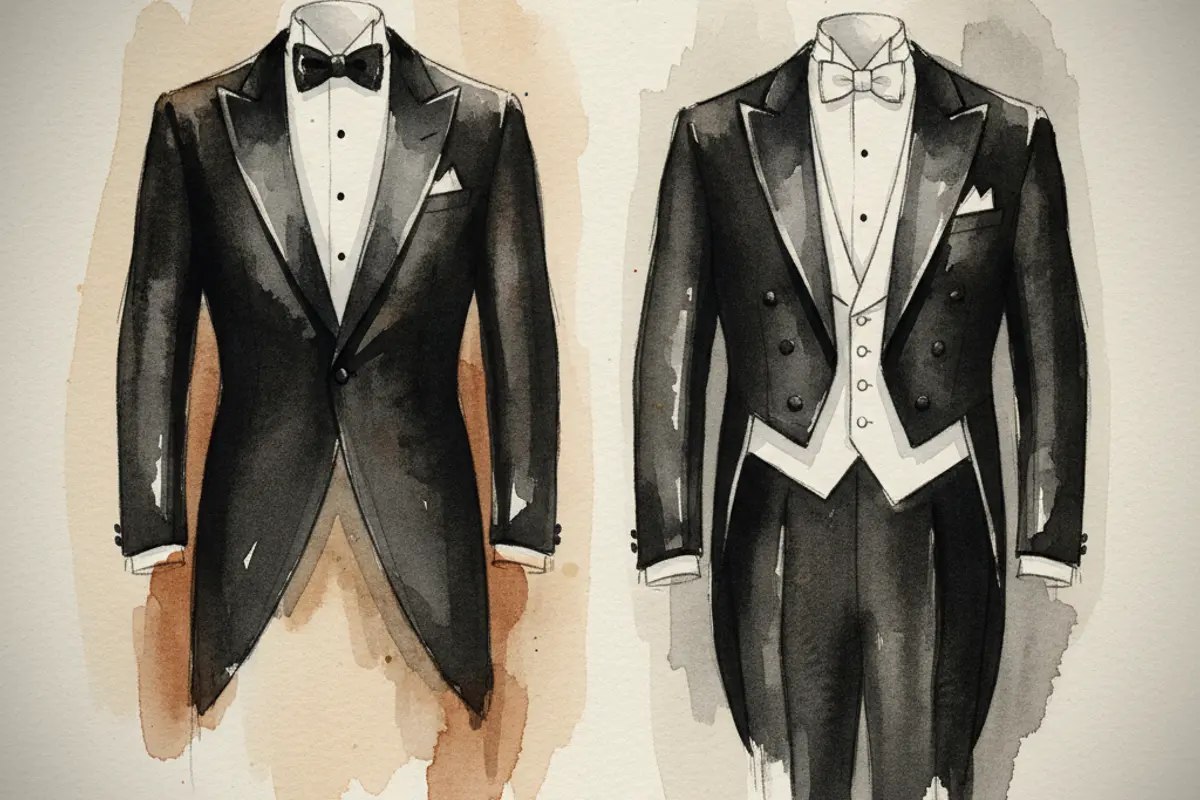Figure comparative — dress-code-white-tie-cravate-blanche-guide