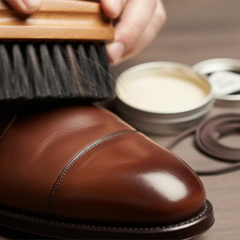 entretenir ses chaussures en cuir — illustration