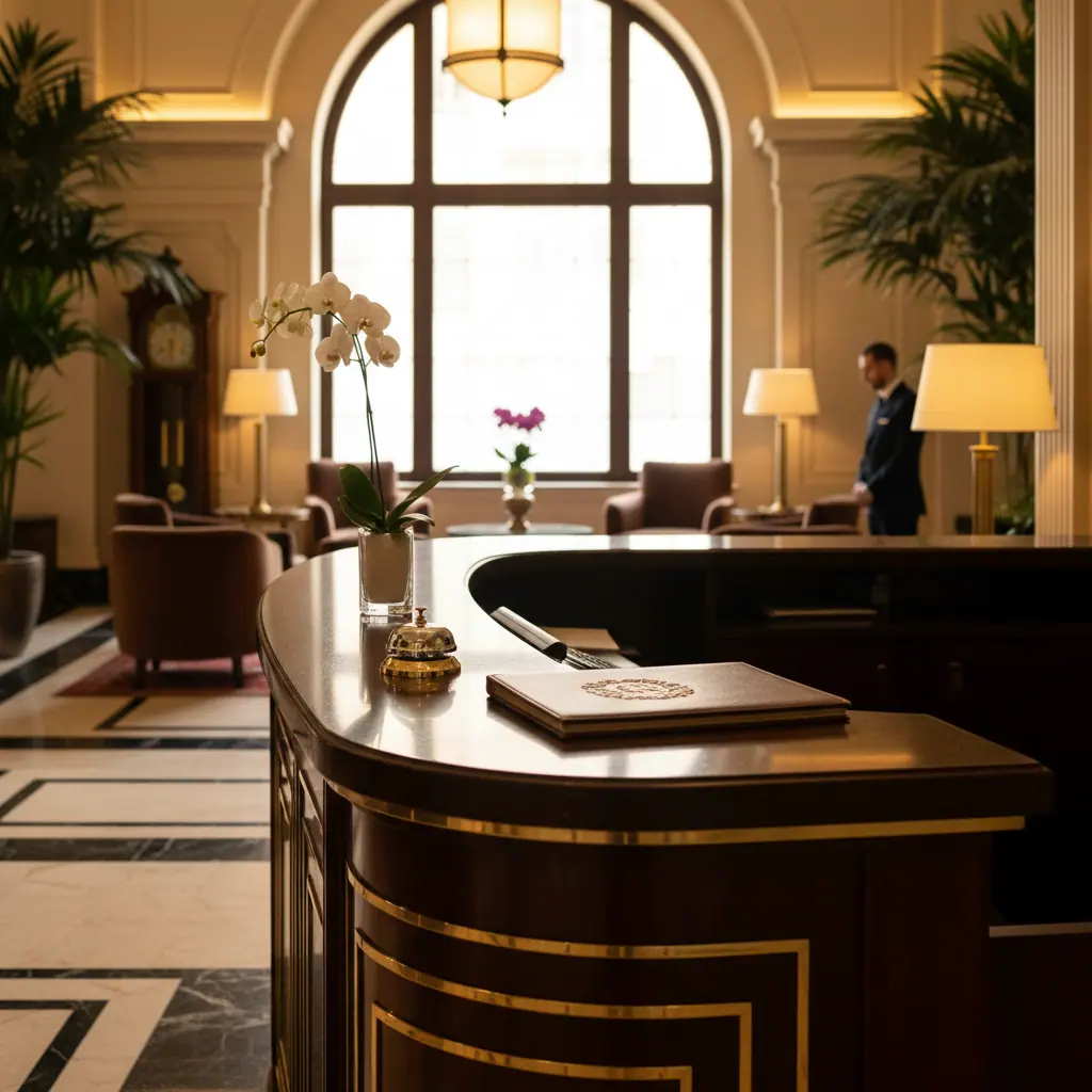 Bureau de concierge dans un grand hôtel